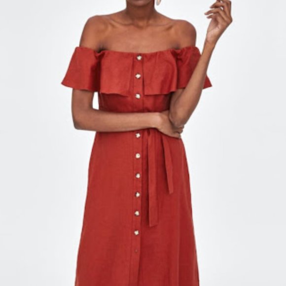 zara terracotta dress